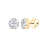 1/4CTW-DIA NK 4 STONE FLOWER EARRING